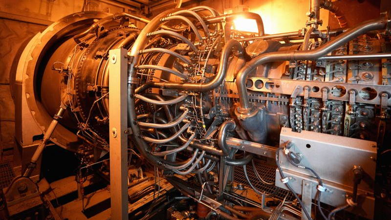 AUSTIN, TEXAS - MAY 19: A GE LM6000 peaker unit is seen at the Austin Energy Sand Hill Energy Center in Austin, Tuesday, May 19, 2026. (Jay Janner/The Austin American-Statesman via Getty Images)
