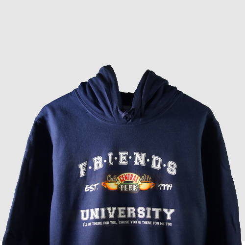 navy blue cotton fleece pull over hoodie front FRIENDS Tv show customized printing Manila Philippines