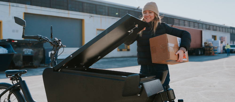Urban Arrow cargo electric bike and boxes
