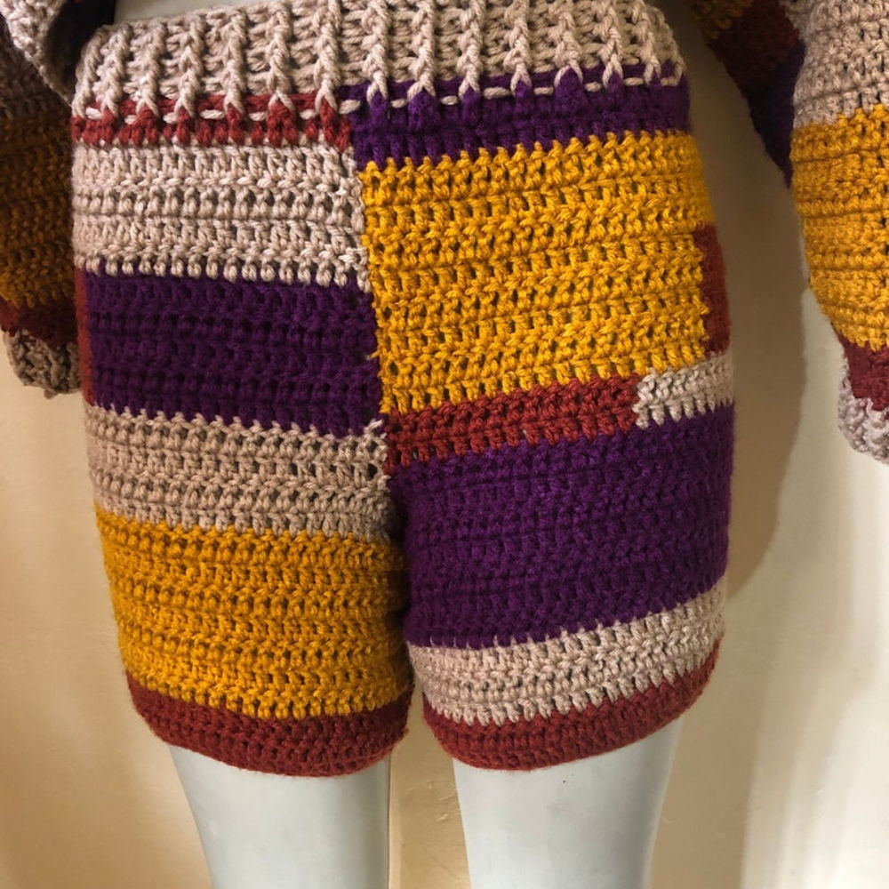 Tetris crochet shorts pattern,easy shorts pattern, crochet beach shorts pattern