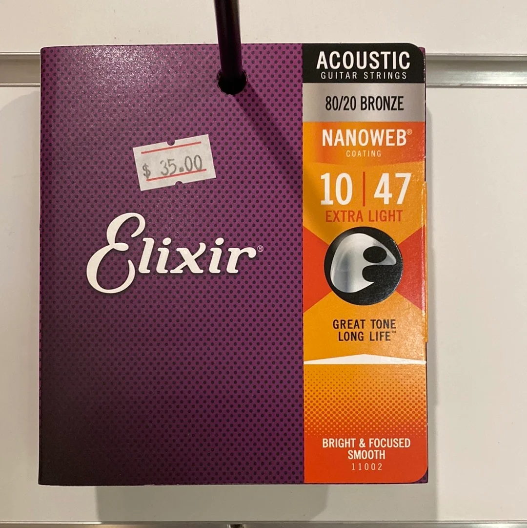 Elixir coated acoustic guitar strings