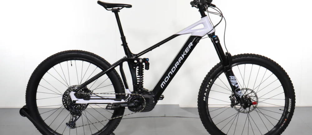 a black and white Mondraker Level R electric bike