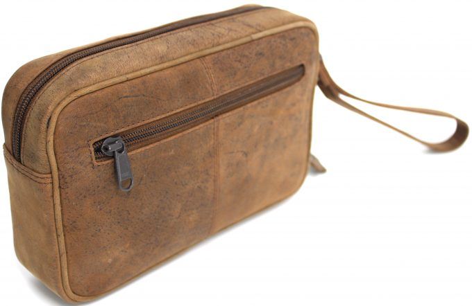 Genuine Leather Man Bag Brown Style 52012 - Image 4