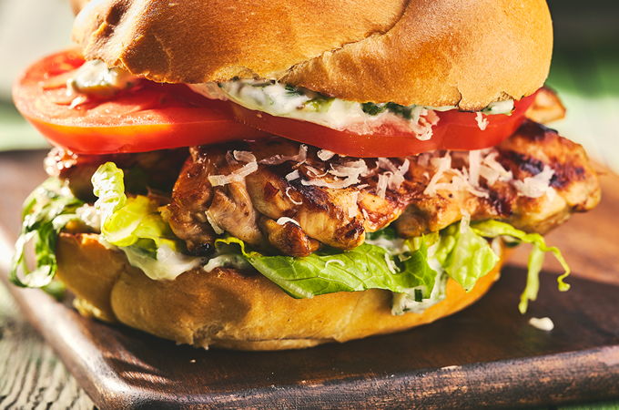 Grilled Chicken Sandwiches with Charred Green Onion Sauce