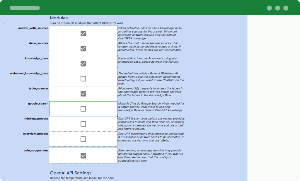 Changing _Chat sheet to config own chat