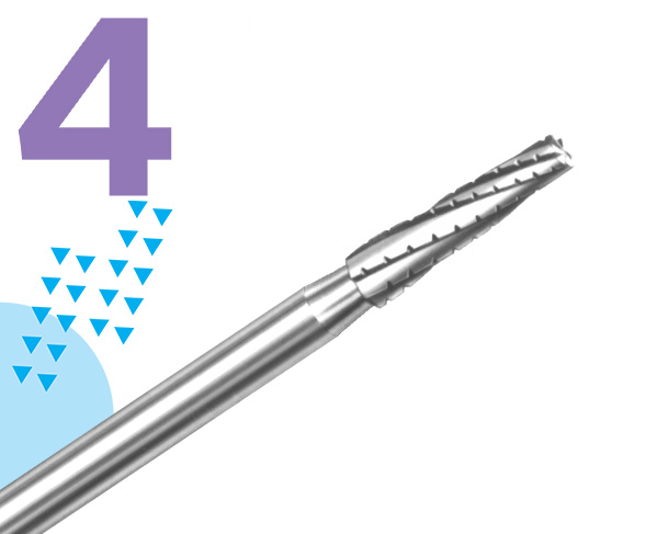 zoomed-in image of the Komet H33L FG surgical length carbide bur