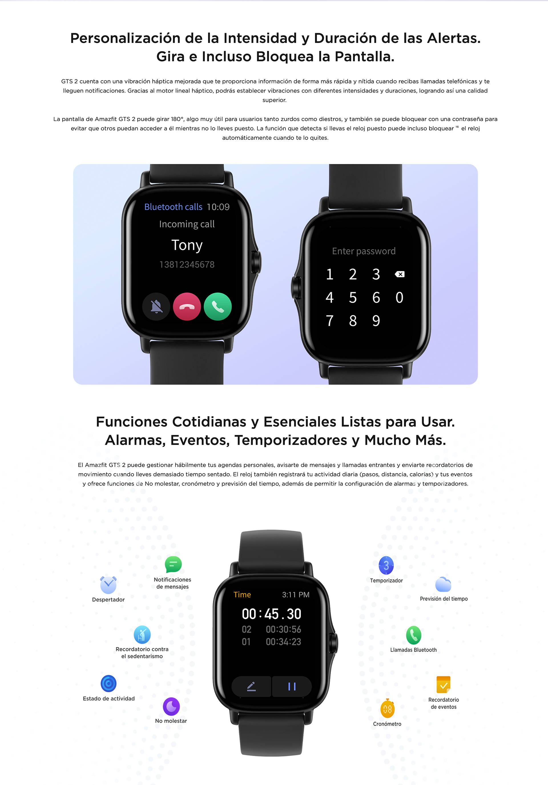 Amazfit GTS 2 - Smartwatch con Llamada Bluetooth, Rastreador Actividad,  Frecuencia Cardíaca, Monitor SpO2, Almacenamiento de Música 3 GB, Alexa  Incorporado 90 + Modo Deportivo [2022 New Version] : : Electrónica