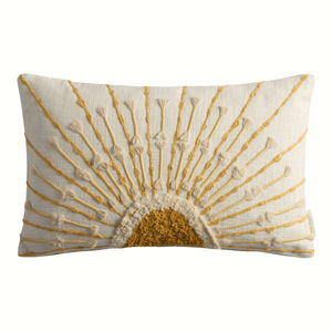 Tufted Embellished Sunrise Lumbar Pillow - World Market