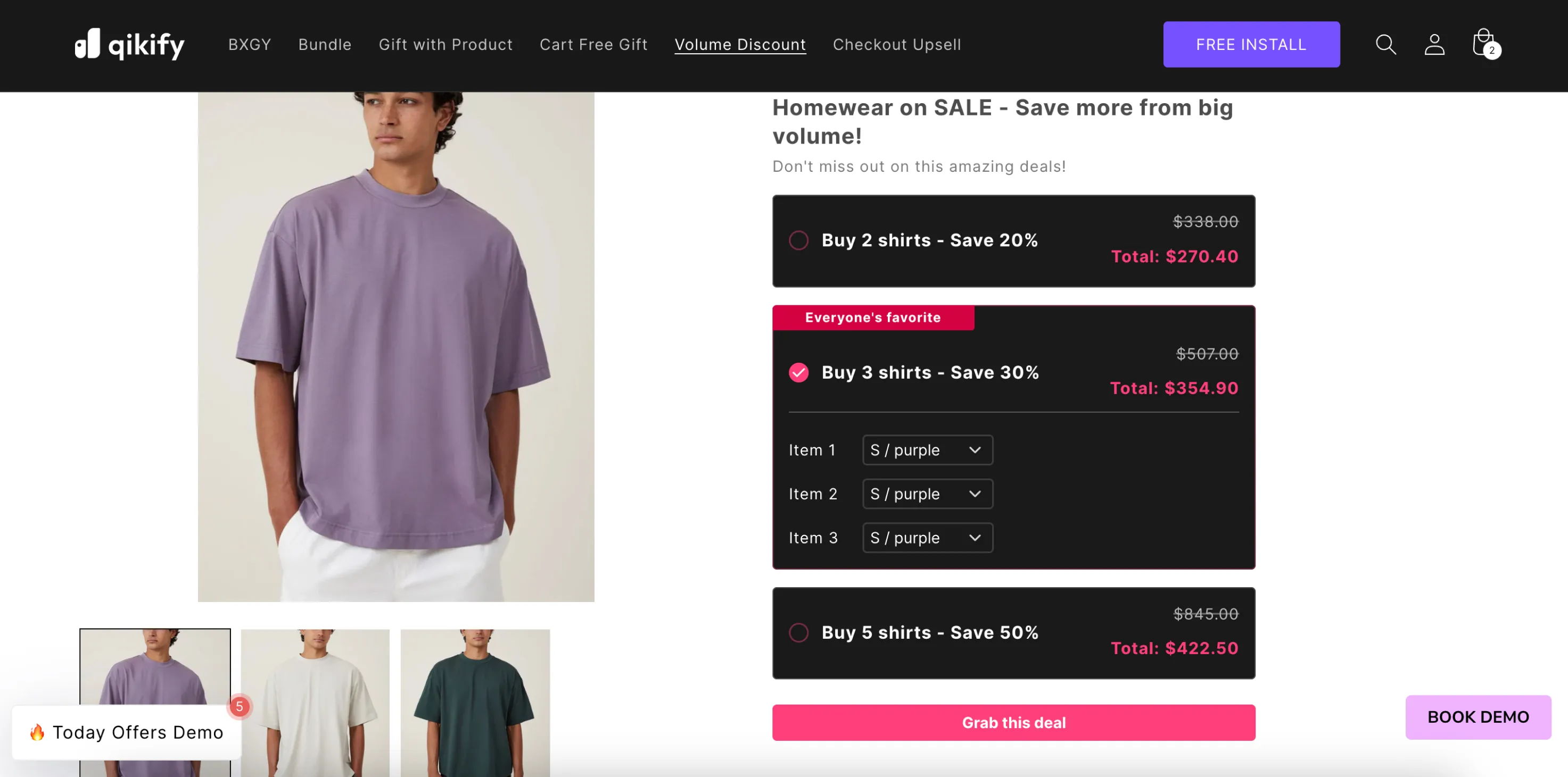 Shopify discounts by product bundles