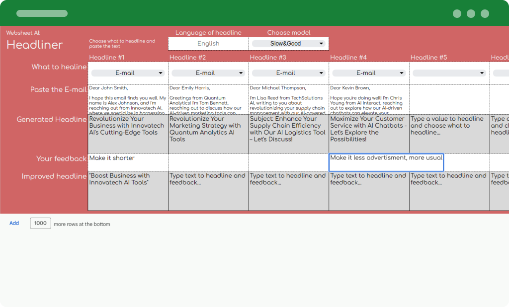 Writing feedback to improve the title
