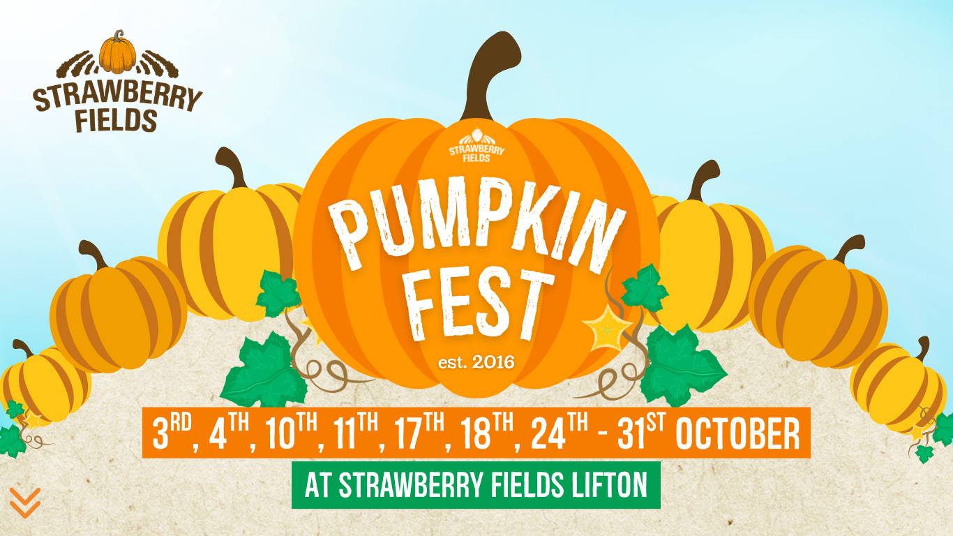Discover the biggest and best pumpkin festival in Devon & Cornwall, and South West! Pumpkin Fest at Strawberry Fields is the ultimate family day out with a huge pumpkin patch, pumpkin picking, maize maze, barrel train rides, photo spots, tasty autumn treats & fun for all ages. Book now!