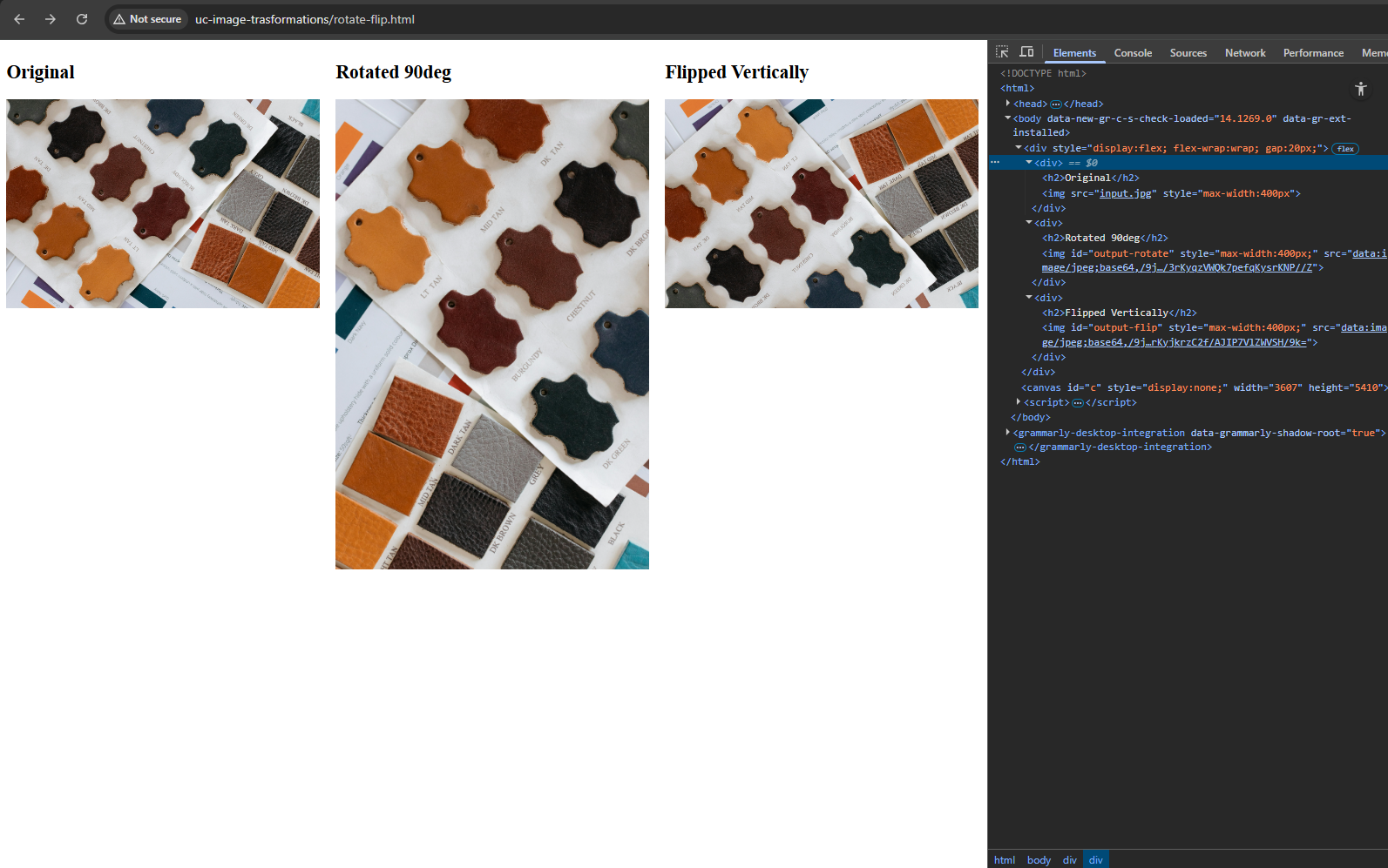 Image rotating and flipping with HTML5 Canvas and JavaScript