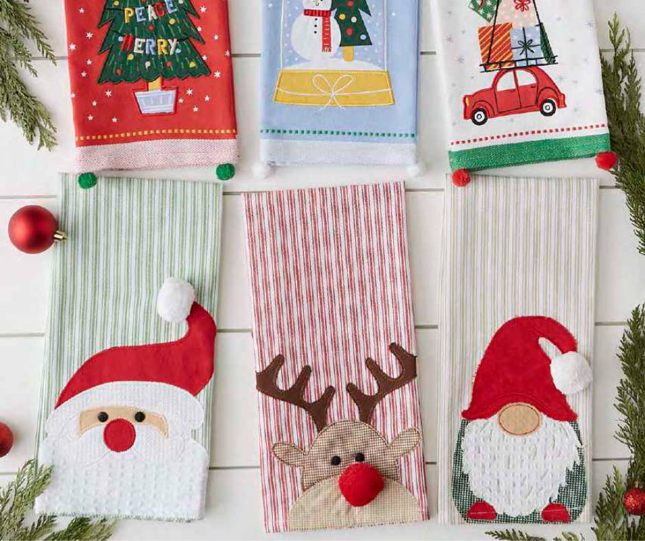 Seasonal Embellished Dishtowels | Seasonal Favorites | Design Imports