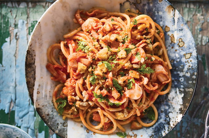 Tomato and Clam Bucatini