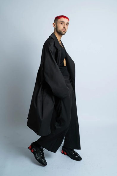 Provocator - P7417 HERMAPHRODITE LONG UNISEX COAT WITH ADJUSTABLE STRAPS TO ROLL UP SLEEVES, GREY WOOL, ONE SIZE FIT ALL