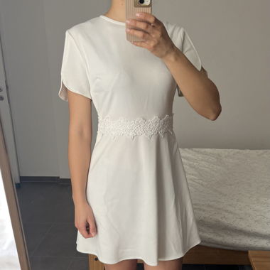 Miss Selfridge White Mini Dress, Size 36-38 Petite