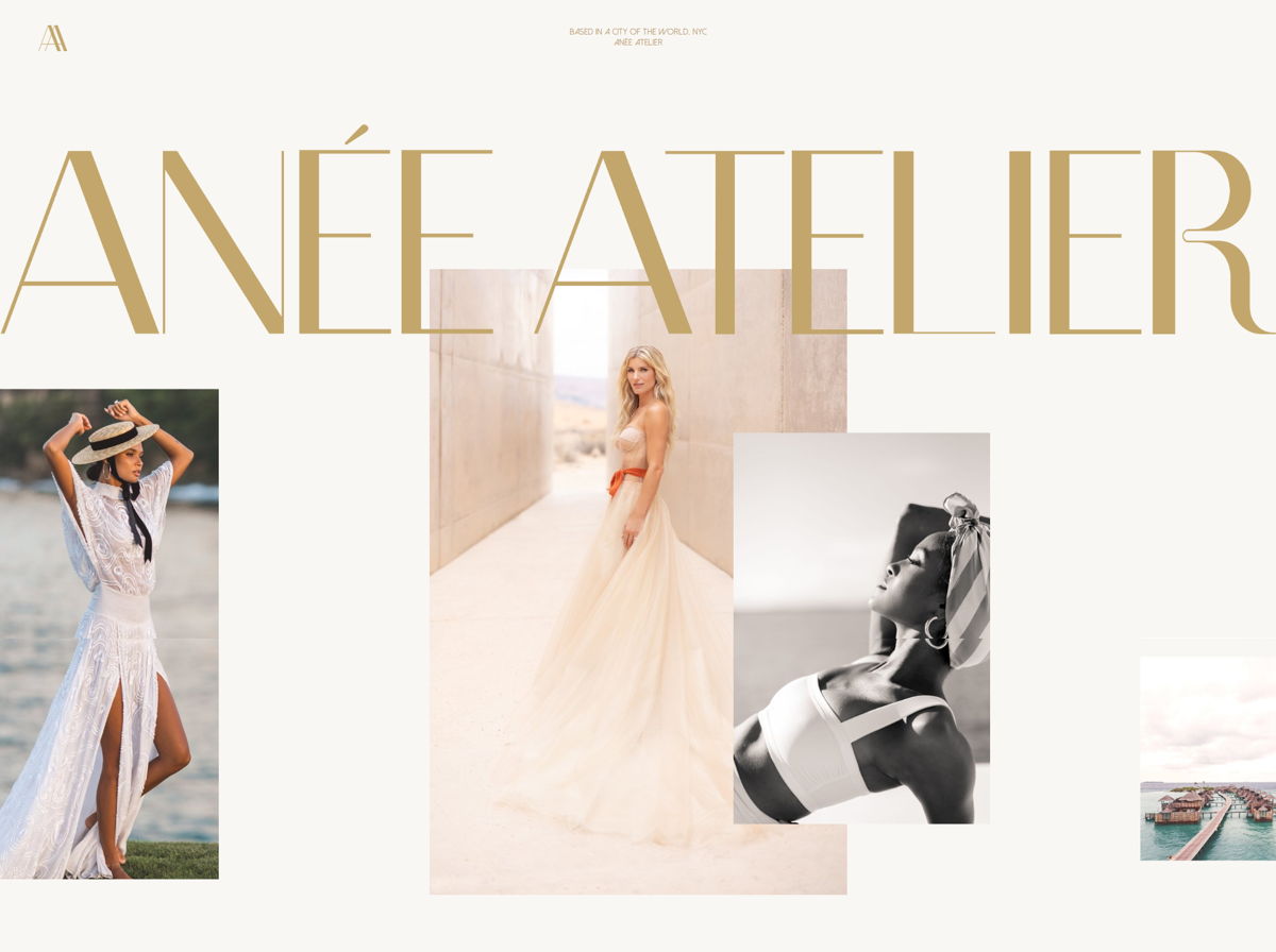 Screenshot of Anée Atelier, from the wedding photography websites collection.