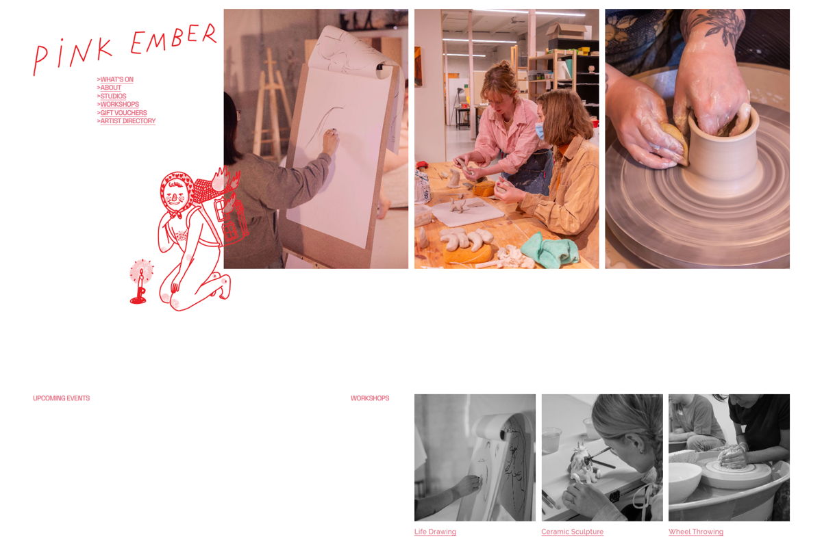 Screenshot of Pink Ember Studios, from the workshop websites collection.
