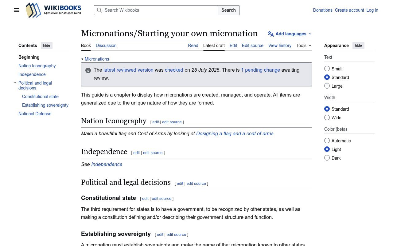 Starting Your Own Micronation - Wikibooks