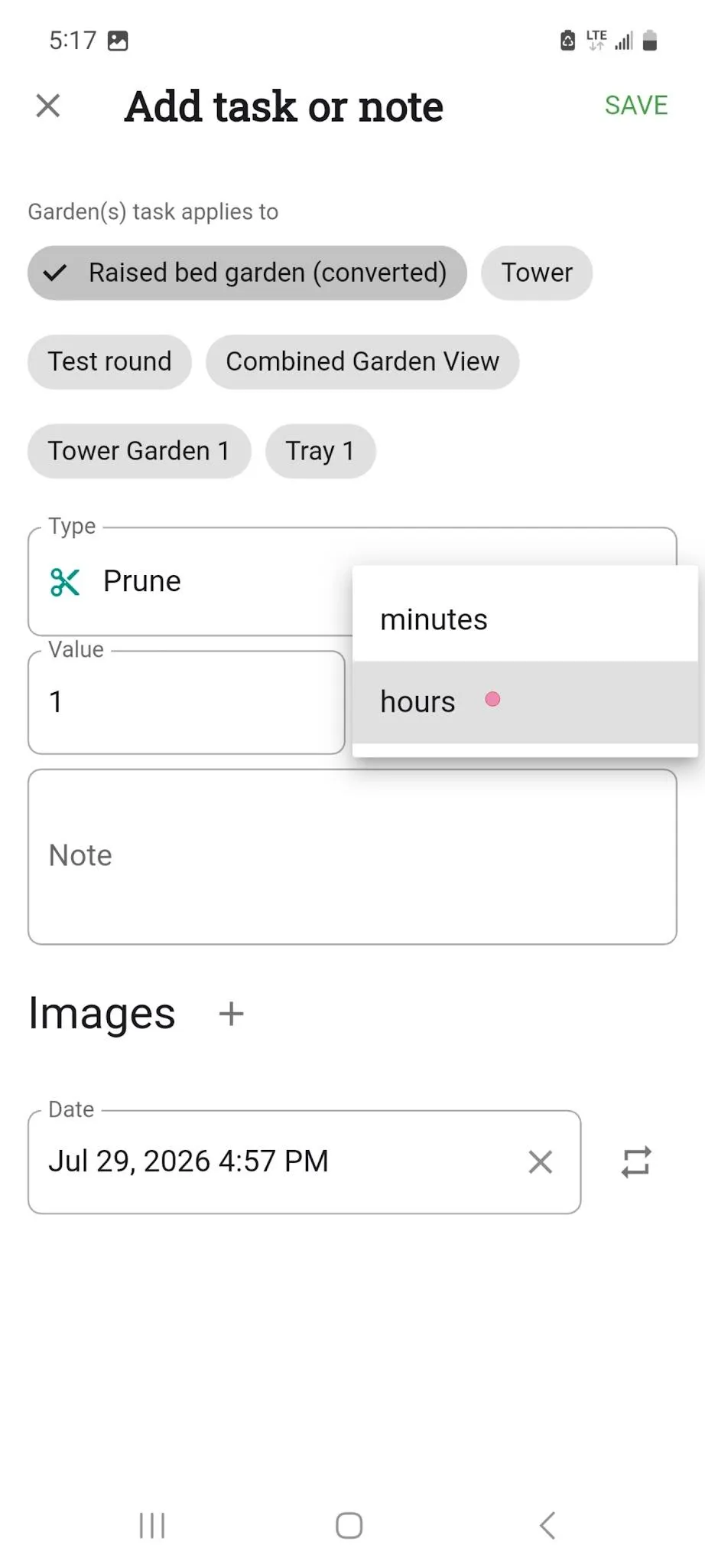 Specify the Units (Tasks Only)