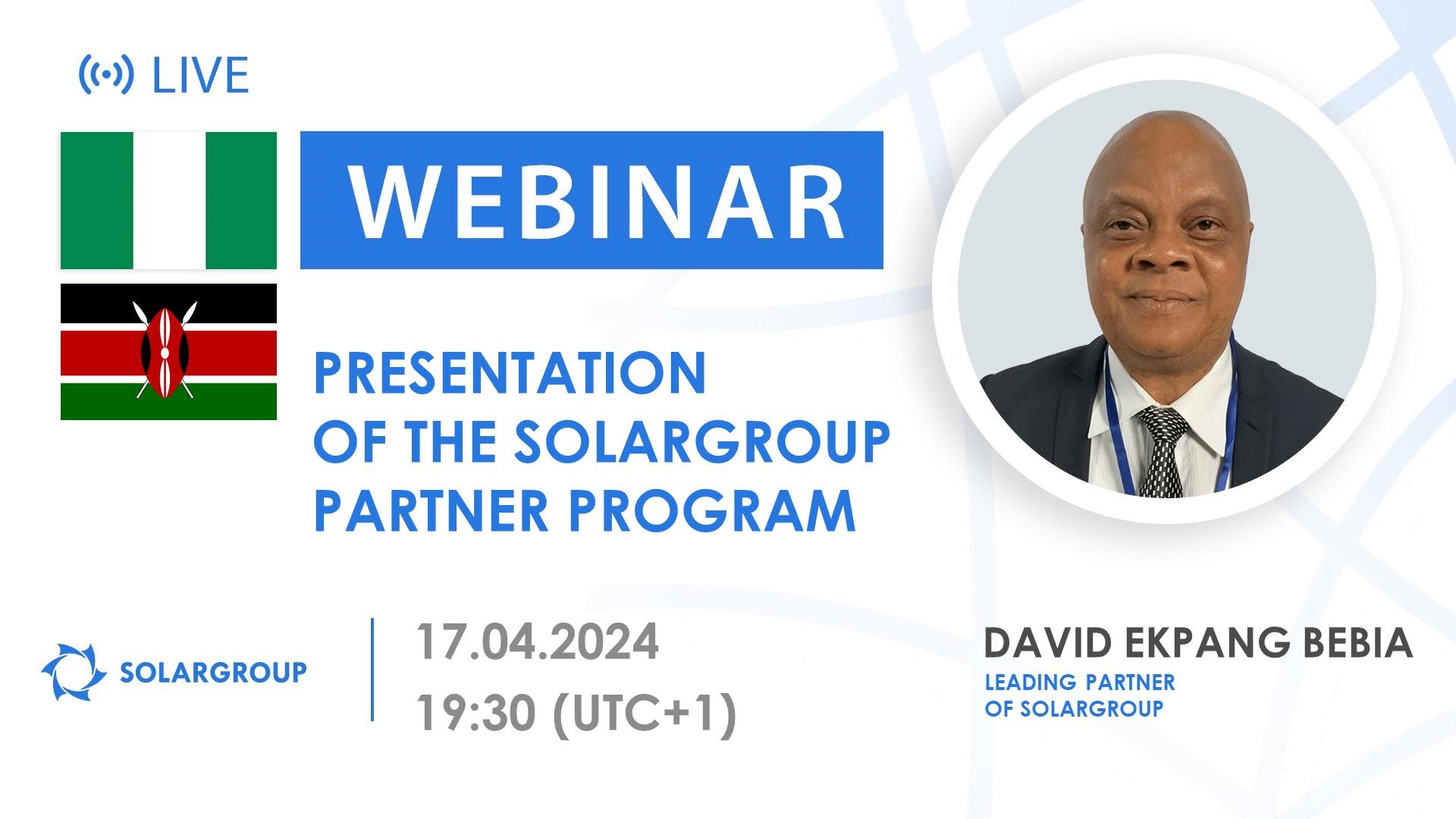 Nigeria. Presentation of the SOLARGROUP partner program