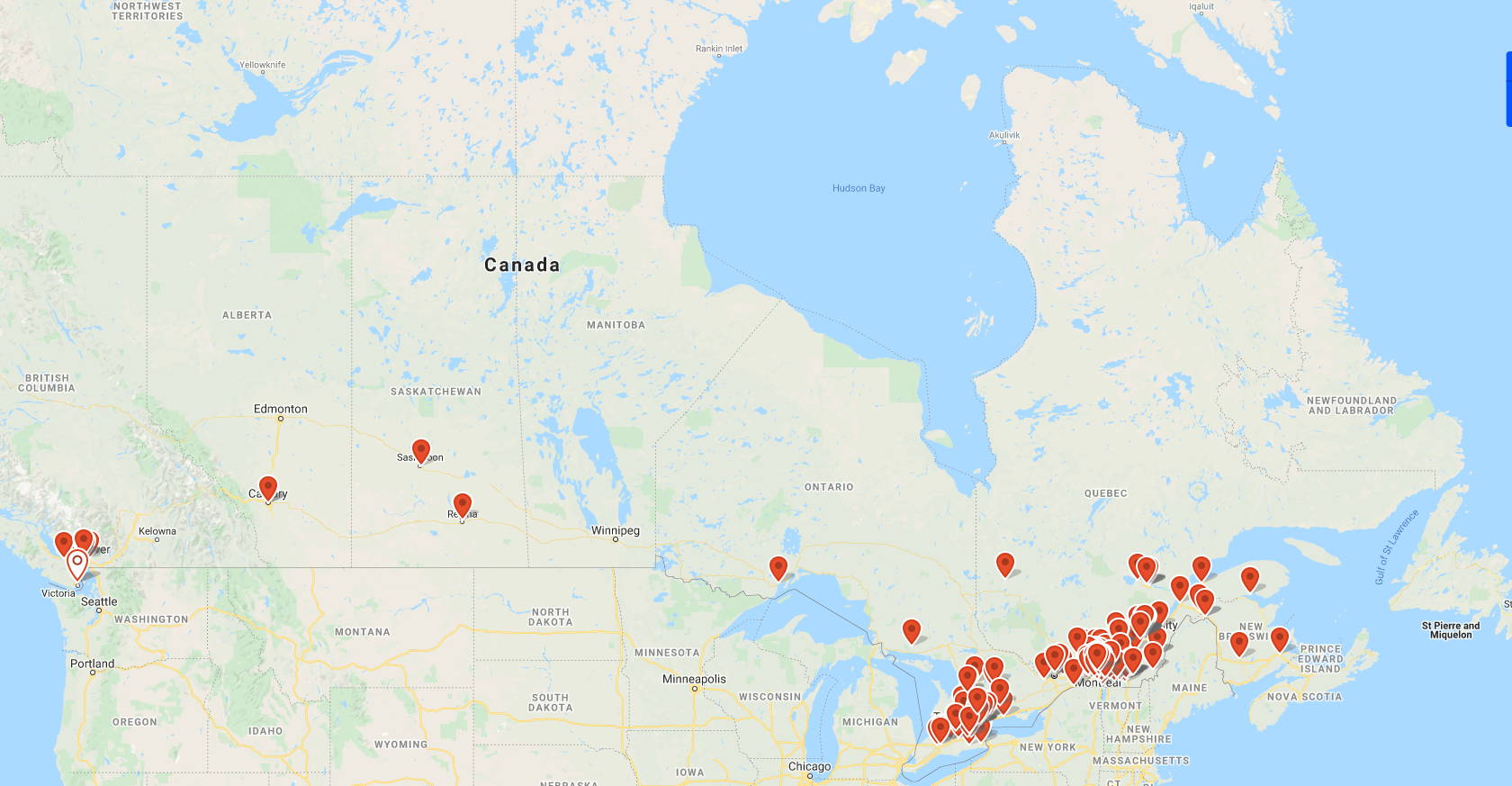 Carte des points de vente Healtea