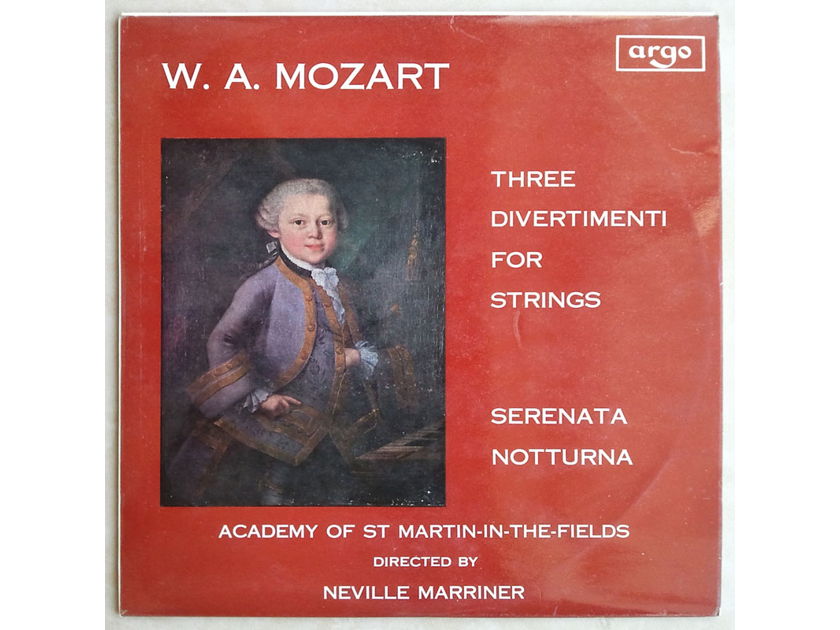 ARGO DECCA | MARRINER/MOZART - 3 Divertimenti for Strings, Serenata, Notturna  / EX