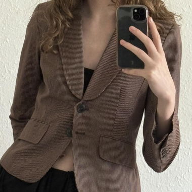 brown h&m blazer