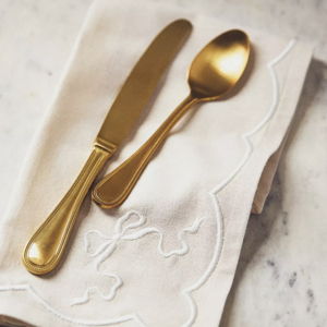 Celine Bow Cotton Embroidered Napkins, Set of 4