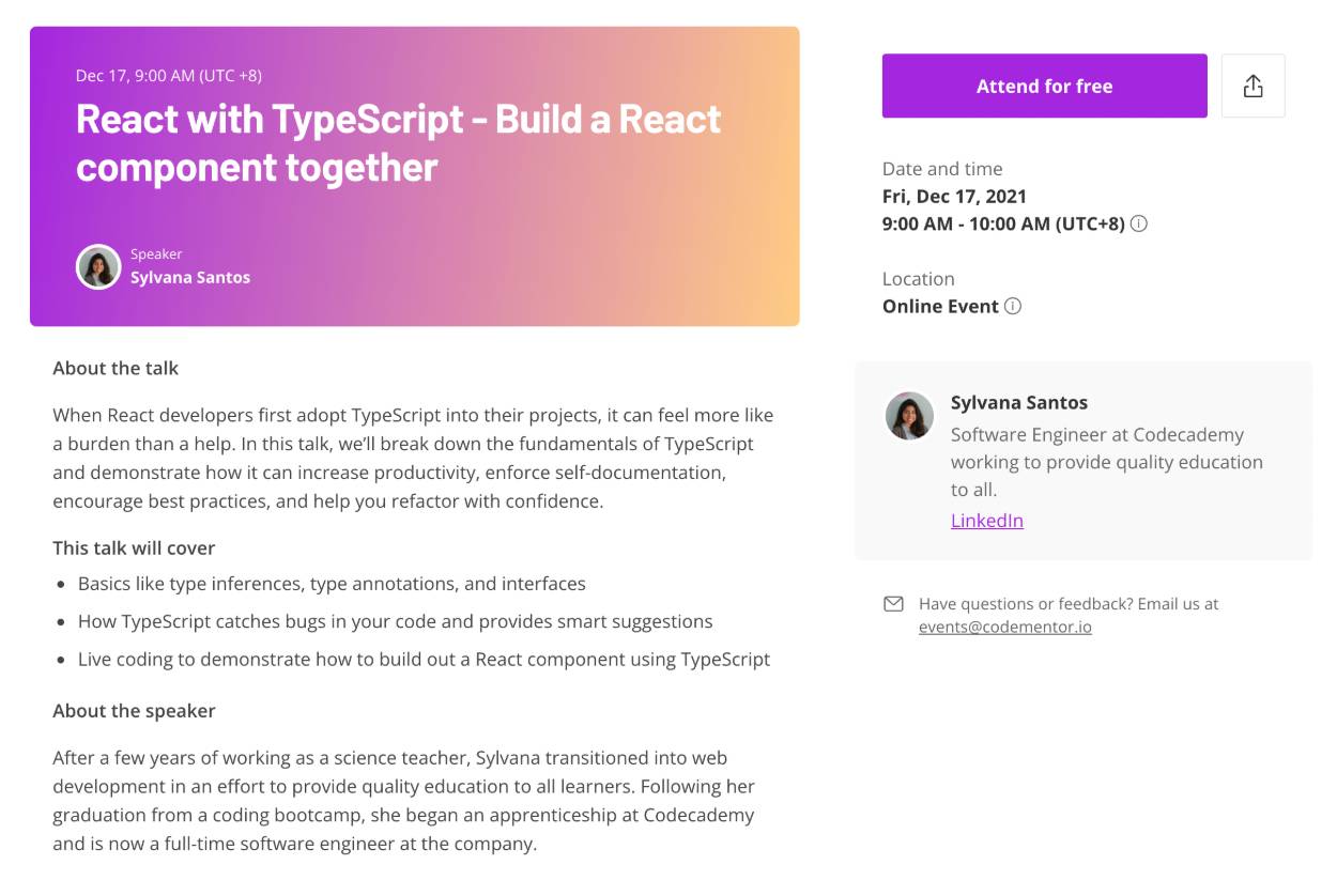 Codementor Events React and Typescript