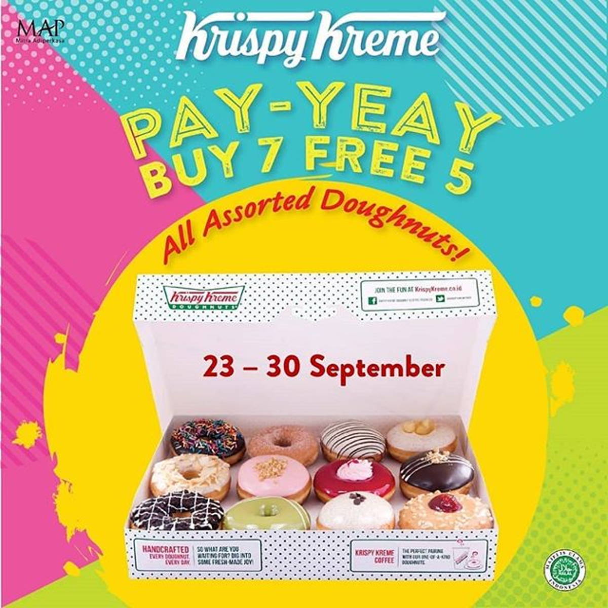 Katalog Promo: Krispy Kreme: PROMO PAY-YEAY Beli 7 FREE 5 ALL ASSORTED DOUGHNUT! - 1