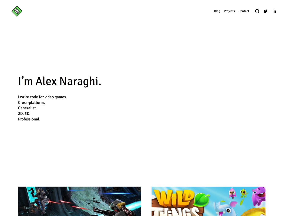 Screenshot of Alexander Naraghi, from the resume websites collection.