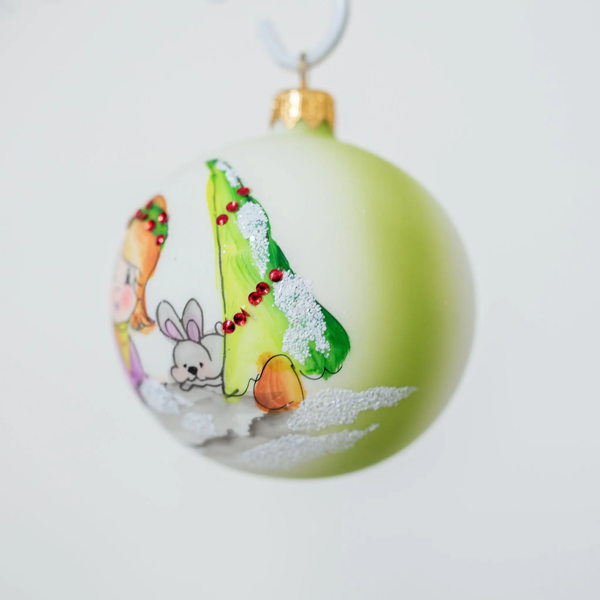 80mm Little Girl with holly headband hand painted - Image 2