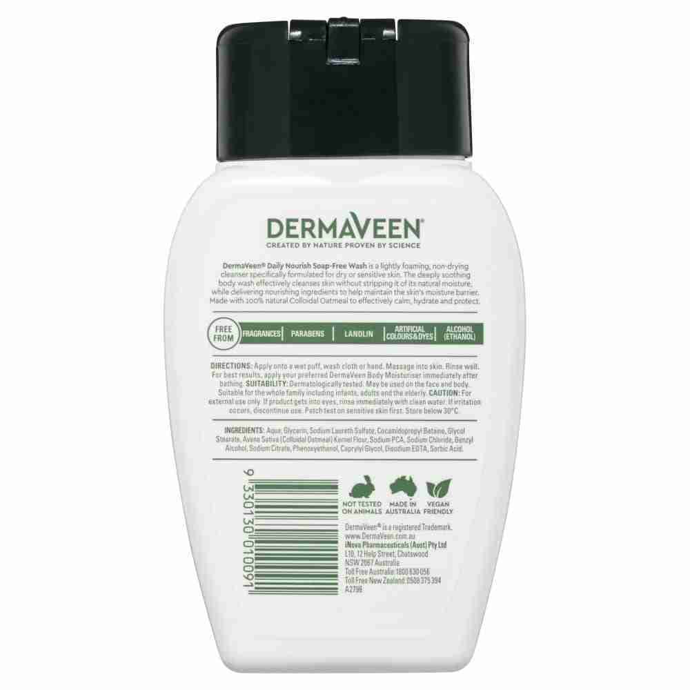 DermaVeen Daily Nourish Soap-Free Wash for Dry & Sensitive Skin 250mL - Image 3