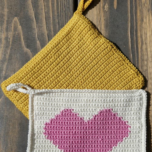 Potholder with heart