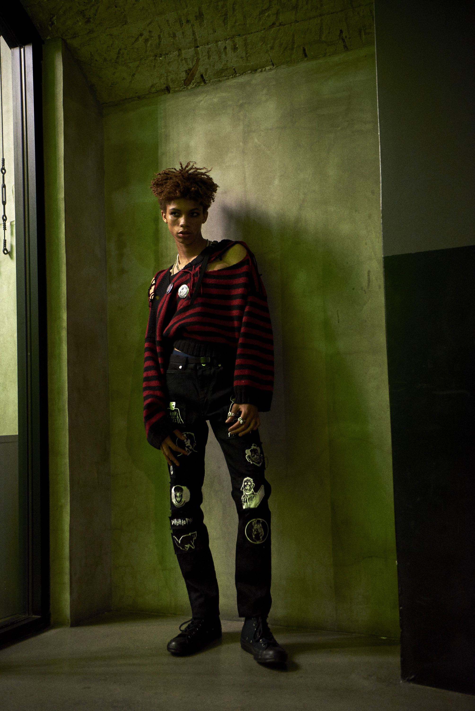 kidill patch denim- charles jeffrey sweater - hlorenzo fall winter 17