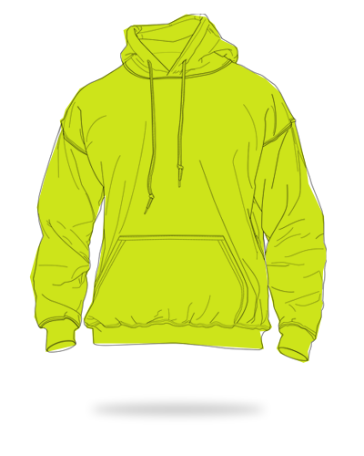 Safety green adult fit cotton fleece pull over hoodie sj clothing manila philippines