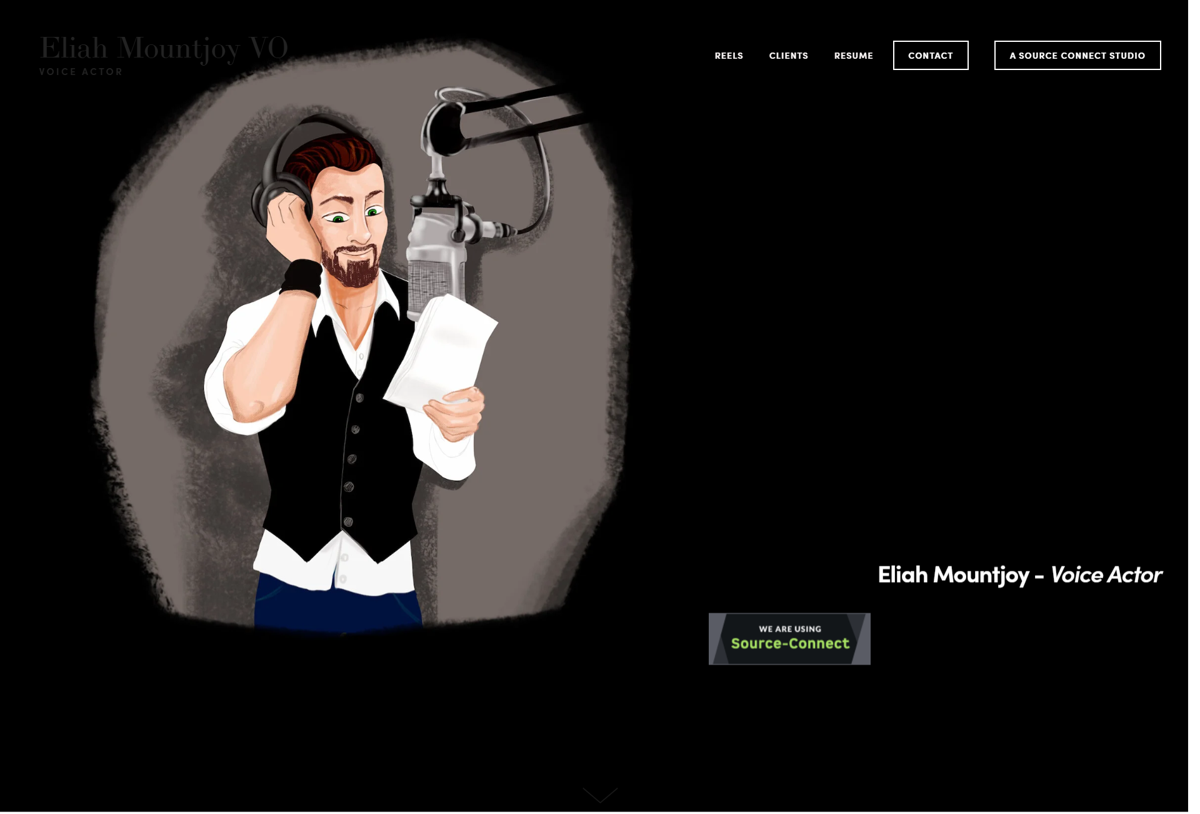 Screenshot of Eliah Mountjoy, from the voice actor portfolios collection.