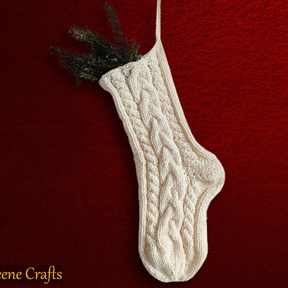 Rustic Cable Christmas Stocking - Knitting Pattern