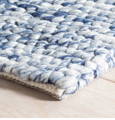 hand woven agean blue wool rug