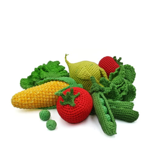 ALL VEGETABLES crochet patterns PDF - Farmer's Market - Play food amigurumi toy. Crochet food digital pattern. Crochet vegetables market bag