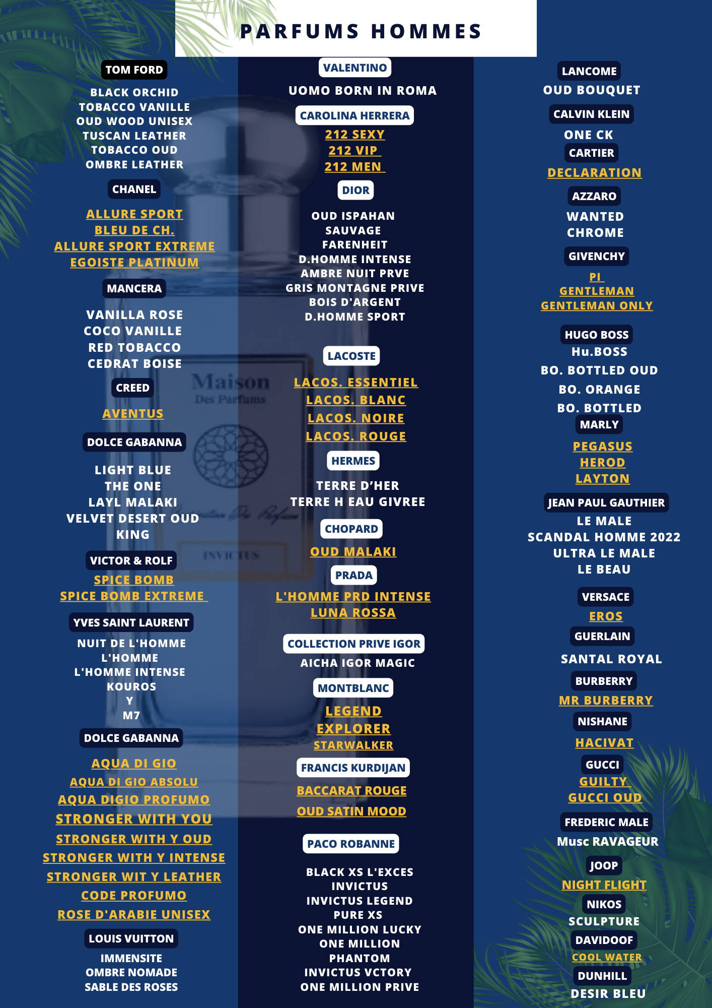 MAISON DES PARFUMS CATALOGUE MAISON DES PARFUMS MAROC PARFUMS MAISON DES PARFUMS  PARFUMEUR MAROC BACCARAT ROUGE MAROC LATTAFA MAROC AMEERAT RAB MAROC MAITRE DES  PARFUMS ARABI PARFUMS MENKAL PARFUMS BY CHOUKRI PARFUMS ODORAT PARFUMS LE PRINCE PARFUMS VITRINE DES PARFUMS IGOR PARFUMS BACCARAT VANILLE GROS PARFUM MAROC FOURNISSEUR PARFUM MAROC 