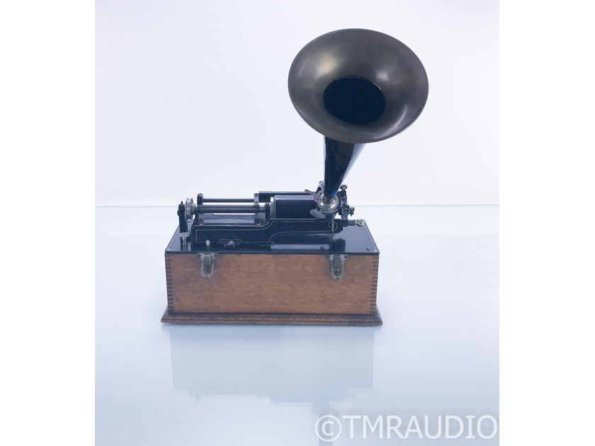 Edison Home Phonograph Antique Wax Cylinder Player; Outside Horn; 1896 (16918)
