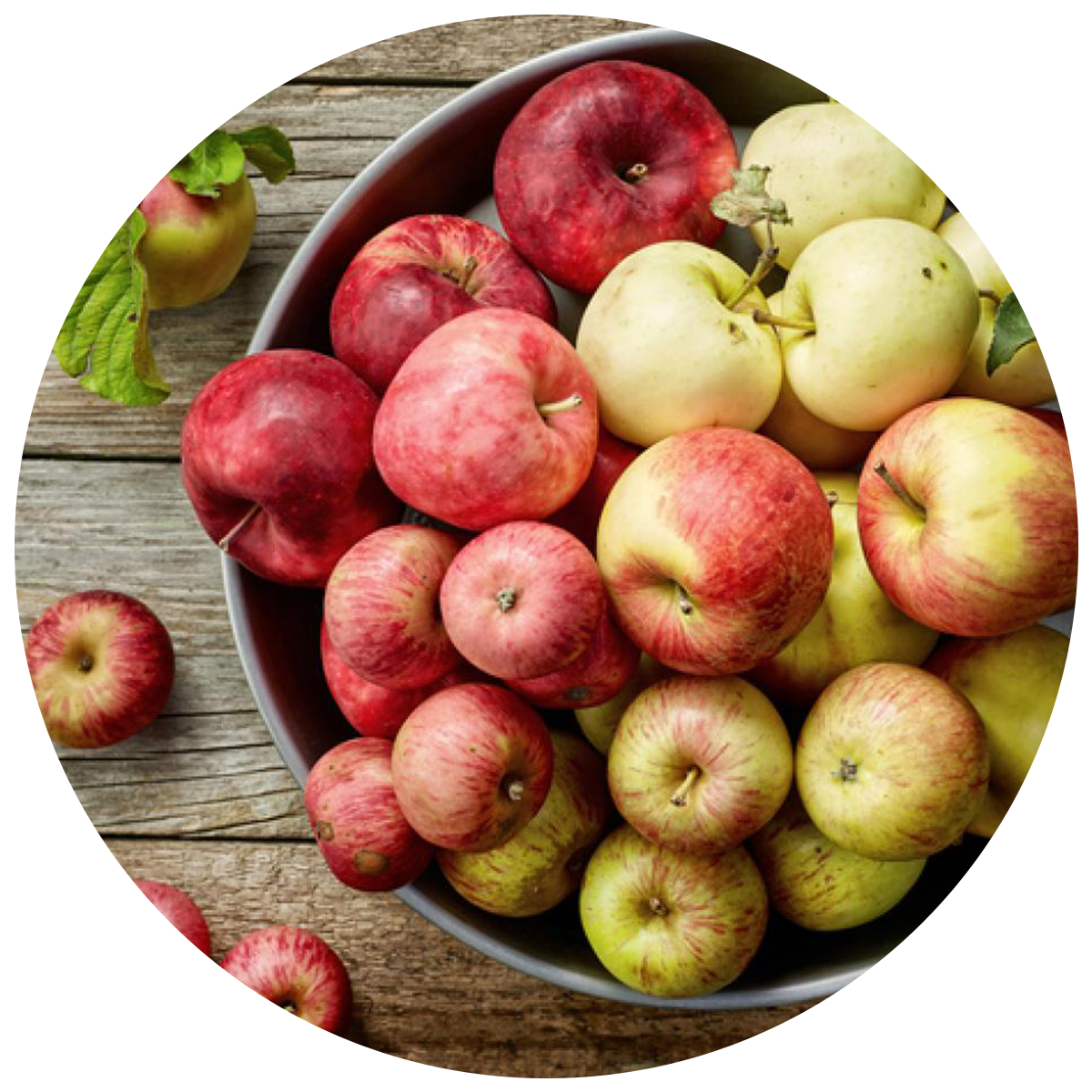 bowl of apples as a source of Prebiotics in the best probiotics in singapore