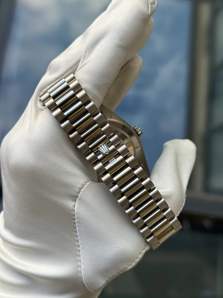 White Gold Blue Dial Roman Numerals