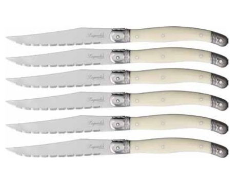 6 pc Steak Knife Set White