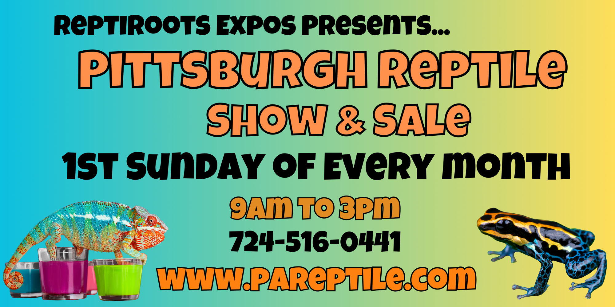 Pittsburgh Reptile Show & Sale April 7th 2024 promotional image
