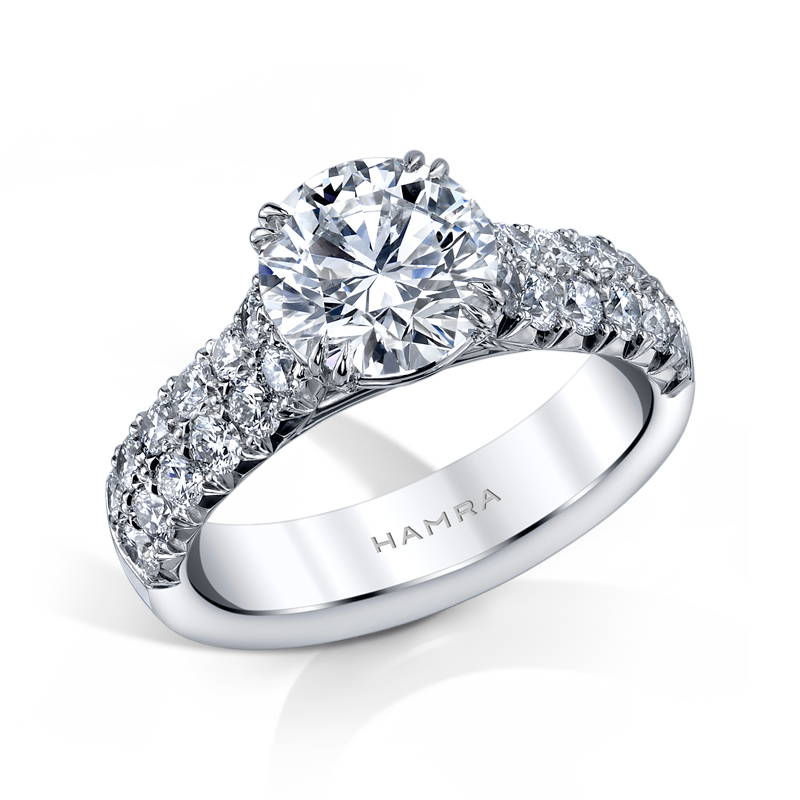 round brilliant cut diamond ring in platinum