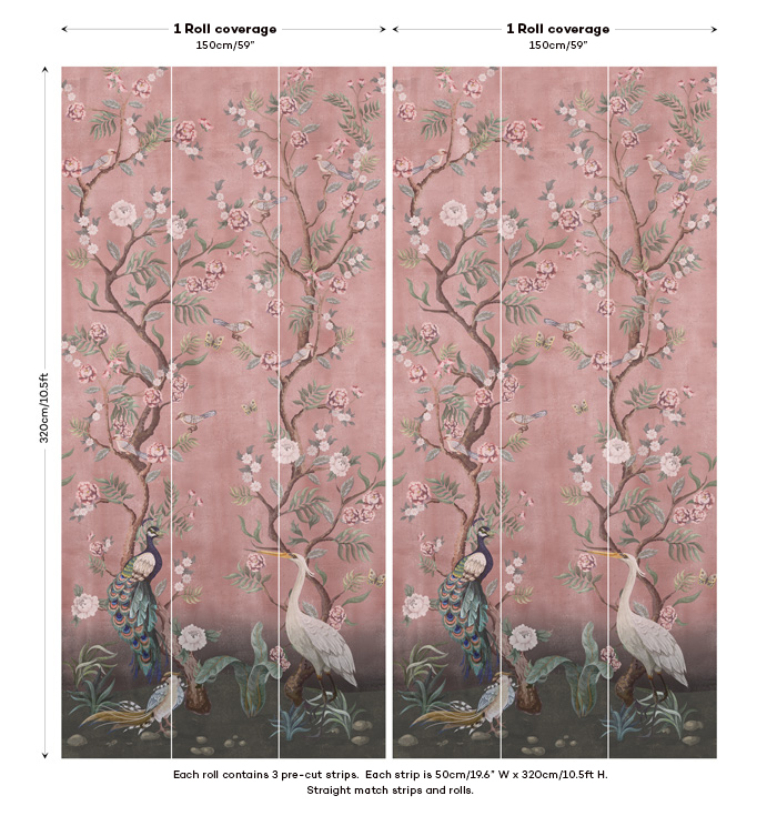 Feathr Pink Beautiful Chinoiserie Wallpaper pattern shot