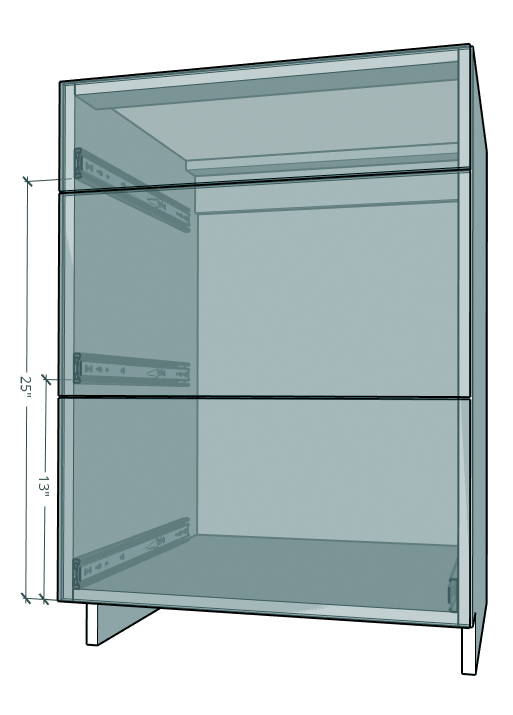Where to mount drawer slides